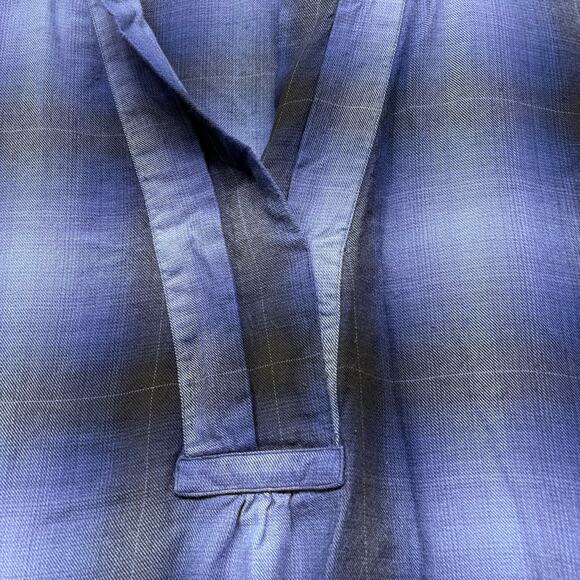 J. Jill Blue Plaid Notch V-Neck Pullover Rayon Blouse Tunic Top Size XL - Picture 4 of 12